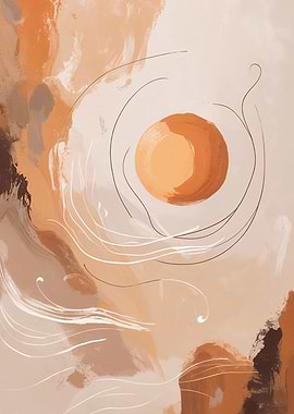 Abstract Sun and Swirls Painting