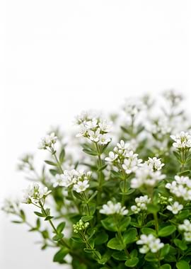 Delicate White Flowers on Green Stems