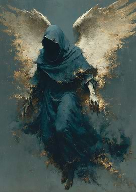 Dark Angel with Golden Wings