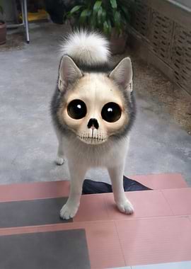 Dog with Skull Face