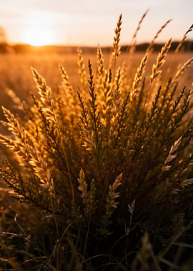 Golden Hour Wheat Field