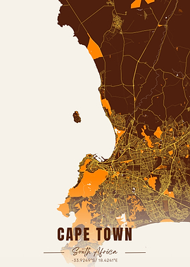 Cape Town Map Art