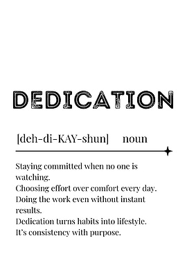 Dedication Definition Poster