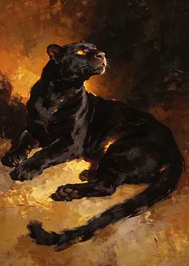 Black Panther with Glowing Eyes