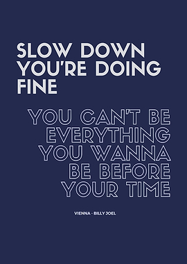 Billy Joel Vienna Lyrics Poster