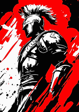 Roman Soldier with Red Splatter