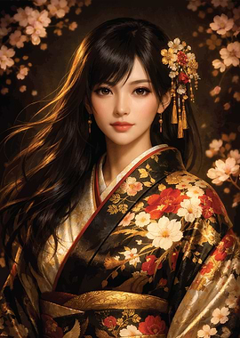 Hoshino Nami Kimono with Flowers