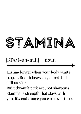 Stamina Definition Poster