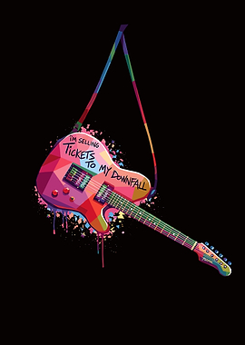 Colorful Guitar with Text