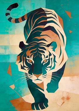 Abstract Tiger Painting