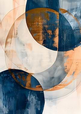 Abstract Circles with Metallic Accents