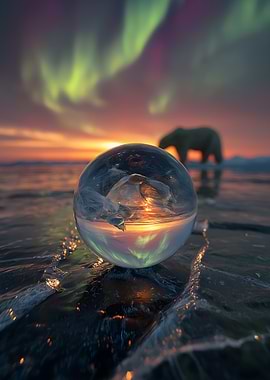 Arctic Aurora Crystal Orb