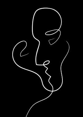 Abstract Line Art Faces