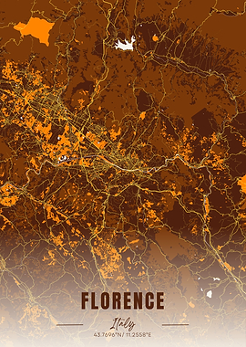 Florence Italy Map Art