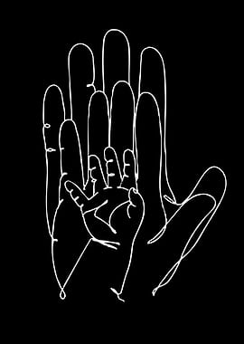 Family Hands Line Art