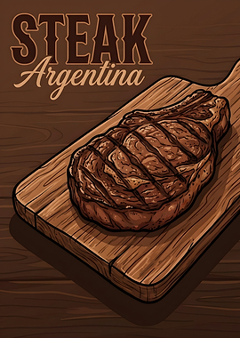 Steak Argentina Illustration