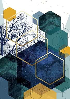 Abstract Geometric Nature Scene