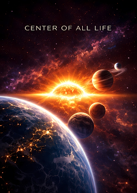 Center of All Life Space Scene