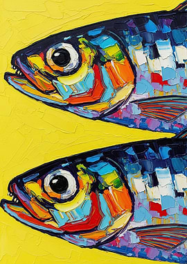 Two Colorful Fish Painting