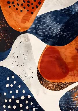 Abstract Organic Shapes with Textured Patterns