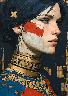 Portrait of a Woman with Face Paint