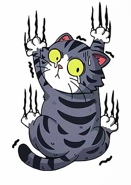 Scared Cat Scratching