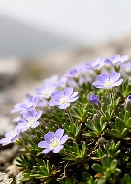 Delicate purple wildflowers in bloom