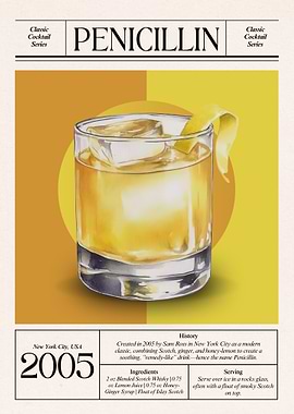 Vintage Penicillin Cocktail – Modern Classic 2005 New York