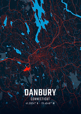 Danbury Connecticut City Map