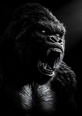 Fierce Gorilla Roaring