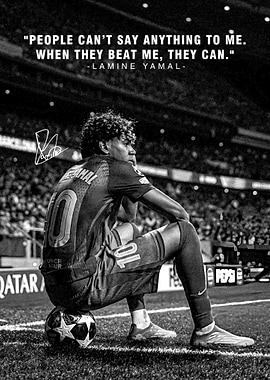 Lamine Yamal quote on soccer field