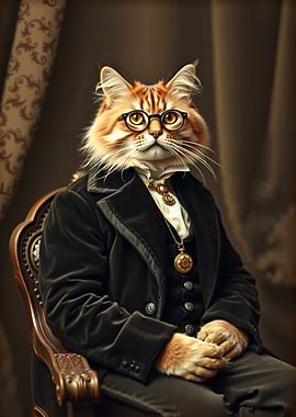 Victorian Cat Gentleman Portrait