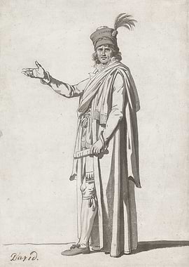 Man in historical costume with feather hat