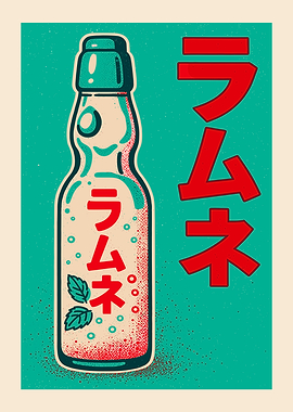 Ramune Bottle with Japanese Text