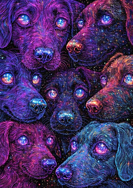 Cosmic Dogs Galaxy Art
