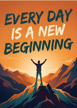 Inspirational Mountain Sunrise with Motivational Text