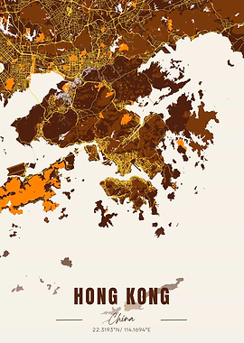 Hong Kong Map Art