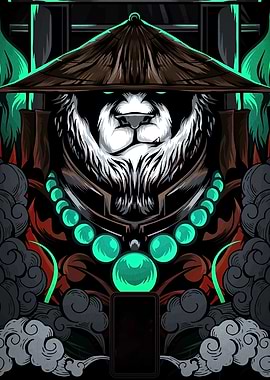 Panda Warrior with Jade Necklace