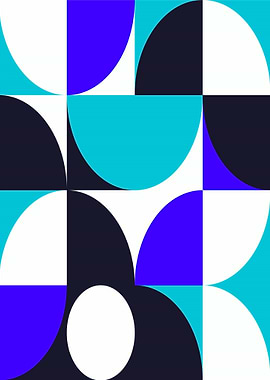Geometric Abstract Pattern with Circles and Arcs
