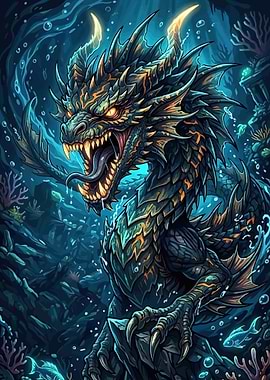 Underwater Dragon in Coral Reef