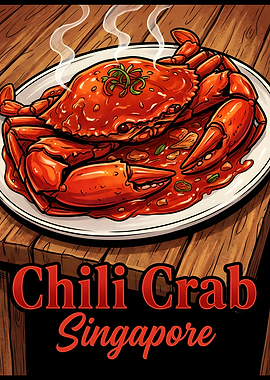 Chili Crab Singapore Food Art