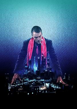 Man Overlooking Cityscape