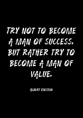 Albert Einstein quote on success and value