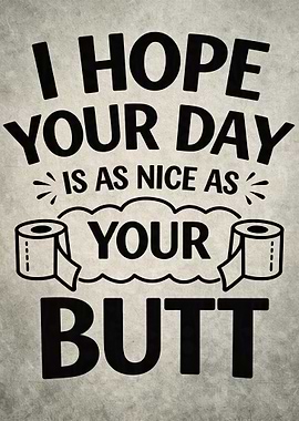 Funny Toilet Paper Butt Day Quote