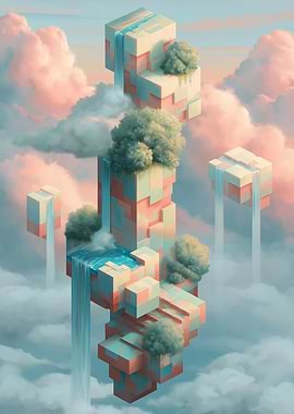 Floating Islands with Waterfalls