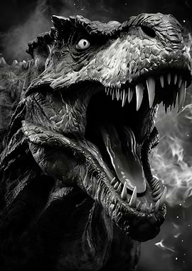 Fierce Tyrannosaurus Rex Roaring