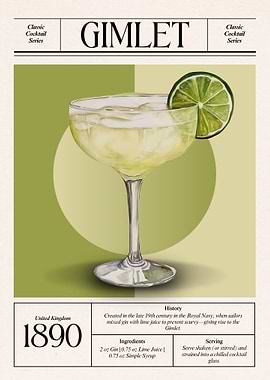 Vintage Gimlet Cocktail – Classic 1890s Royal Navy Elegance