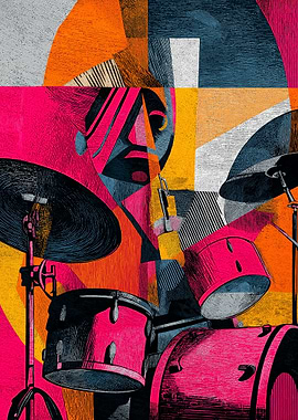 Abstract Drummer Portrait
