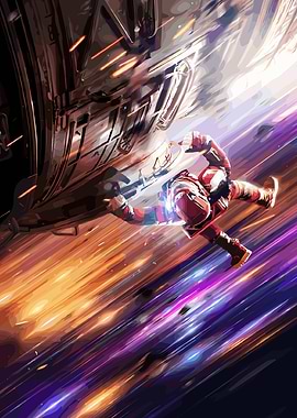 Astronaut in Space Battle