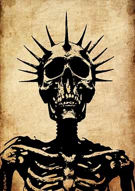 Spiked Skull Skeleton Portrait